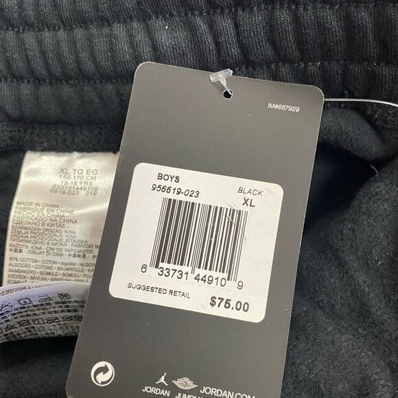 Nike Jordan Paris Saint-Germain Black White Jogger Sweatpants Boys size XL New - Picture 12 of 12